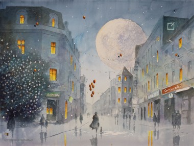 Giclee SPRZEDAWCA MARZEŃ Z ULICY KRAKOWSKIEJ